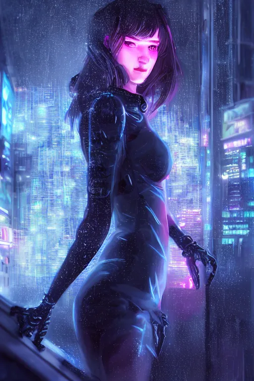 Image similar to portrait futuristic talented cyberpunk female Alchemist, in futuristic stormy heavy snowy thunder tokyo rooftop Enchantment cyberpunk night, ssci-fi, fantasy, intricate, very very beautiful, elegant, neon light, highly detailed, digital painting, artstation, concept art, soft light, hdri, smooth, sharp focus, illustration, art by tian zi and craig mullins and WLOP and alphonse mucha