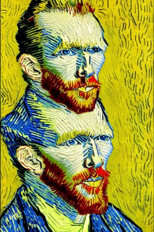 Image similar to winking self - portrait of van gogh, wink, wink and smile, one eye closed
