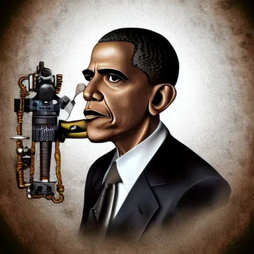 Image similar to Steampunk Obama, photo realistic