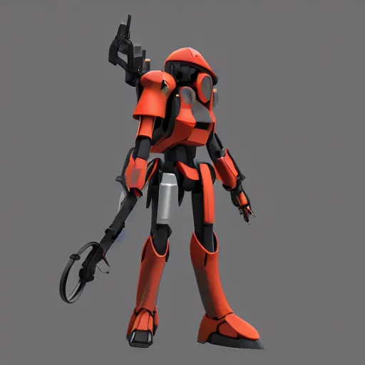 Image similar to 3 d, hard surface model, gunpla, scythe, weapon, octane render