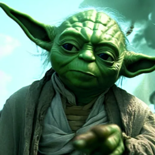 Image similar to film still of yoda in pirates of the caribbean movie 4 k