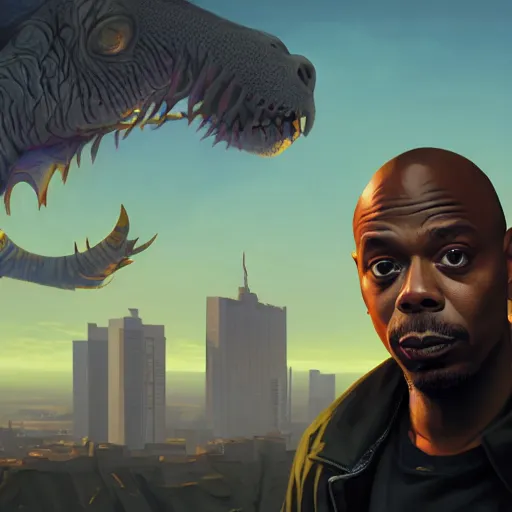 Image similar to highly detailed portrait, dave chappelle, in gta v, stephen bliss, unreal engine, fantasy art by greg rutkowski, loish, rhads, ferdinand knab, makoto shinkai and lois van baarle, ilya kuvshinov, rossdraws, tom bagshaw, global illumination, radiant light, detailed and intricate environment