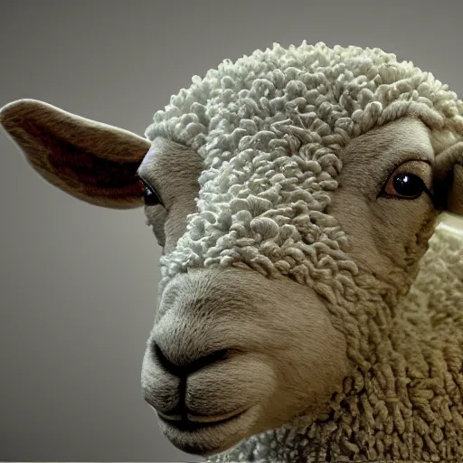 Image similar to Infinity recursion sheep , hyperrealism, no blur, 4k resolution, ultra detailed-i