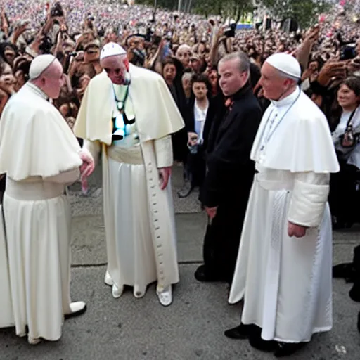 Image similar to pope Francis with wu tang clan album cover streets ny