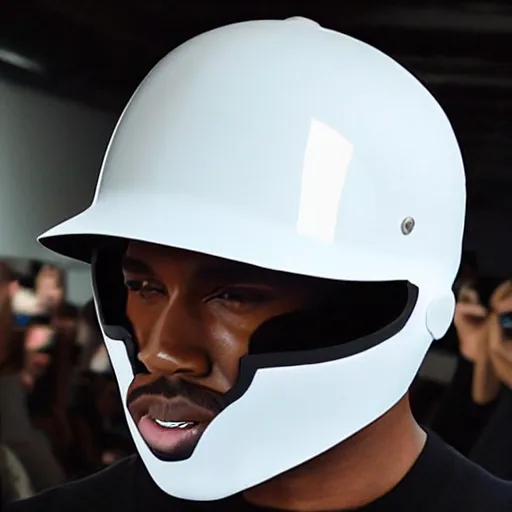 Image similar to yeezy helmet!! fashion designed by ye