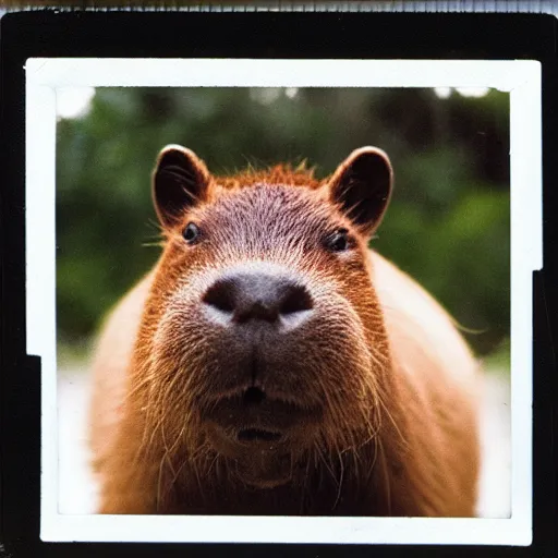 Image similar to polaroid of capybara