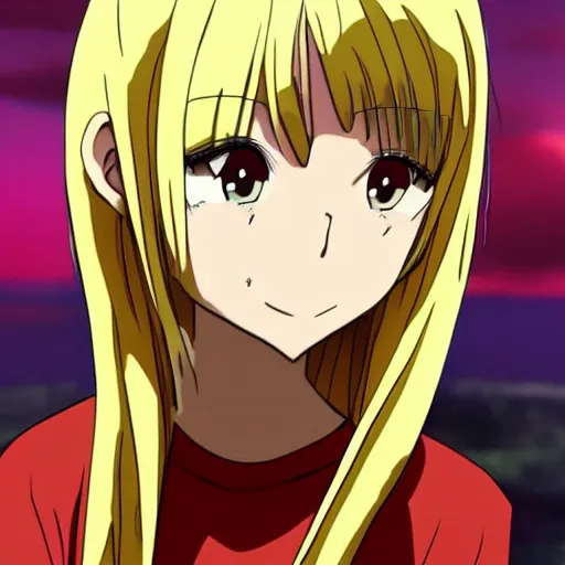 Prompt: dorodere anime girl with blonde hair