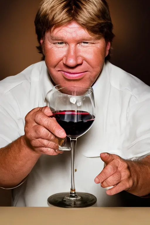 Prompt: 📷 portrait of steve irwin the wine glass, made of drink, still image, dynamic lighting, 4 k