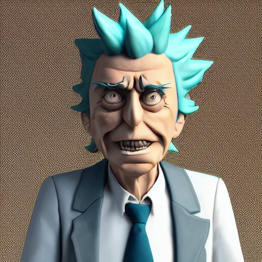 Prompt: photorealistic render of rick sanchez