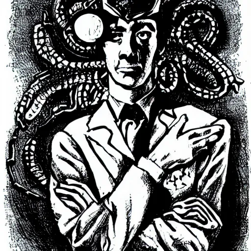 Image similar to a hero made by H P Lovecraft