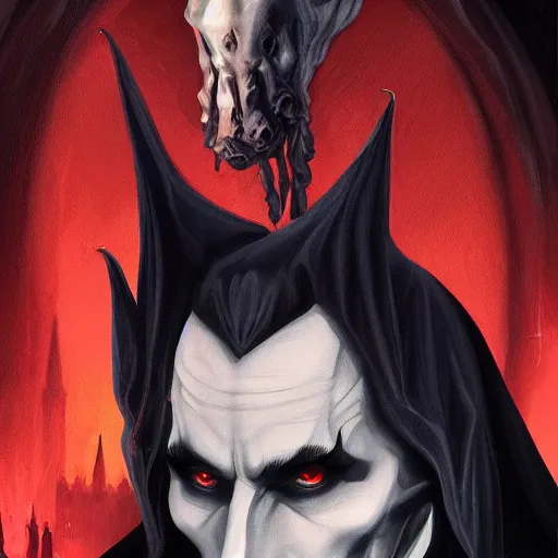 Image similar to Jared Lato as dracula highly detailed, detailed face, digital art, trending on artstation