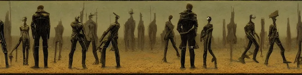 Image similar to cyborgs by caspar david friedrich