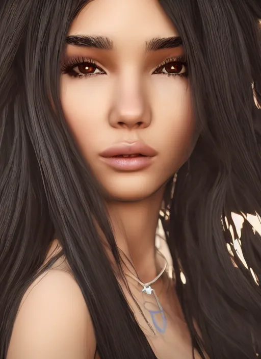 Image similar to Madison Beer as a video game character, digital art, unreal engine, unreal engine render, blender render, render, 4k, coherent