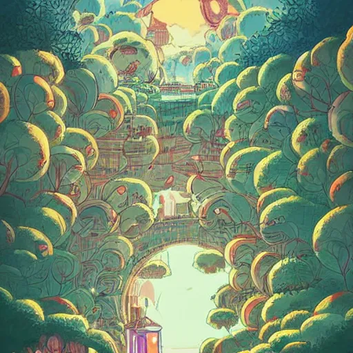 Image similar to intricate illustration, ghibli colorful, cinematic composition