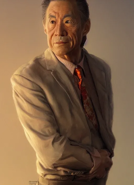 Image similar to portrait of chuck low as morrie kessler, highly detailed, centered, solid color background, digital painting, artstation, concept art, smooth, sharp focus, illustration, donato giancola, joseph christian leyendecker, les edwards, ed repka, wlop