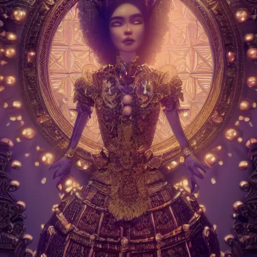 Image similar to portrait of wonderful princess, glowing, ornate and intricate, jaw dropping, dynamic lighting, intricate and detailed, 4 k octane render