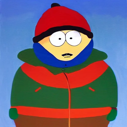 Image similar to painting of eric cartman from south park