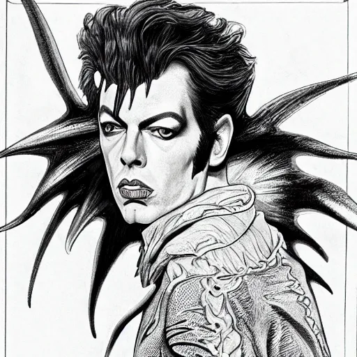 Image similar to tim curry as ziggy stardust, smooth, sharp focus, intricate, elegant, artgerm, alphonse mucha, trending on deviantart