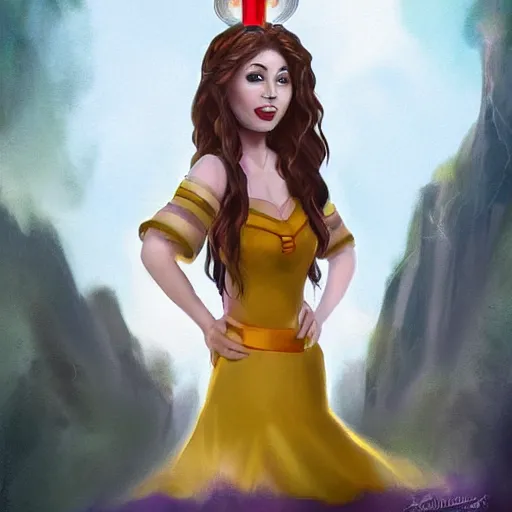 Image similar to beautiful latina female disneyland cast member waiting impatiently in purgatory, biblical fantasy, digital art, trending on artstation