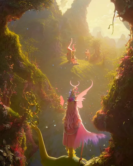 Prompt: highly detailed surreal vfx portrait of a happy elves in a fairytale world, stephen bliss, unreal engine, greg rutkowski, loish, rhads, beeple, makoto shinkai and lois van baarle, ilya kuvshinov, rossdraws, tom bagshaw, alphonse mucha, global illumination, detailed and intricate environment