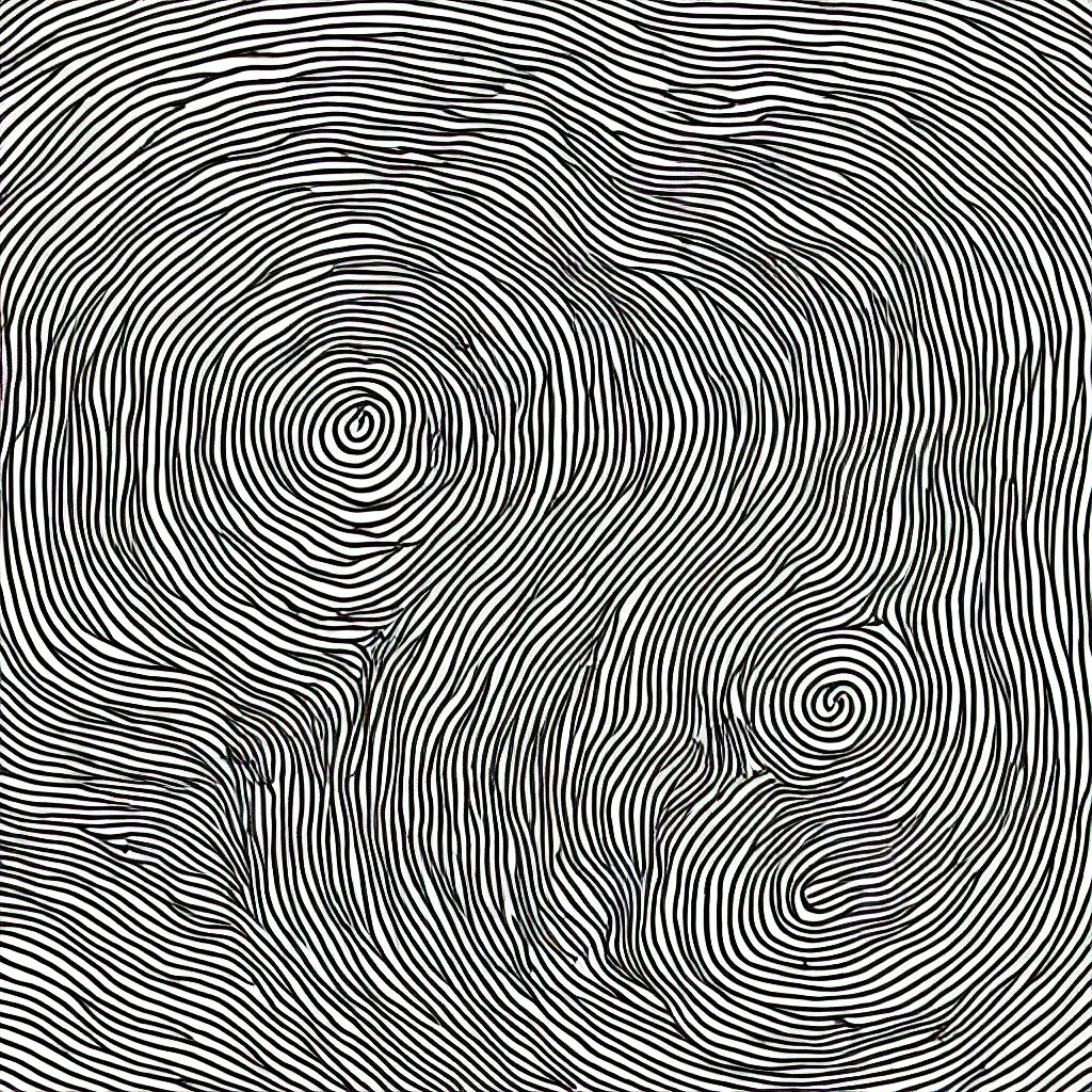 Image similar to a perfect circle, line drawing, very consistent 1 pt line, black and white