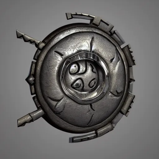 Image similar to a stylised metal key, key is on the center of image, rpg game inventory item, very detailed, rim light, outer glow, on the white background, high poly vray render, stylised textures, trending on artstation