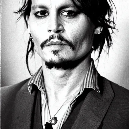 Prompt: johnny depp 1 8 0 0's photograph