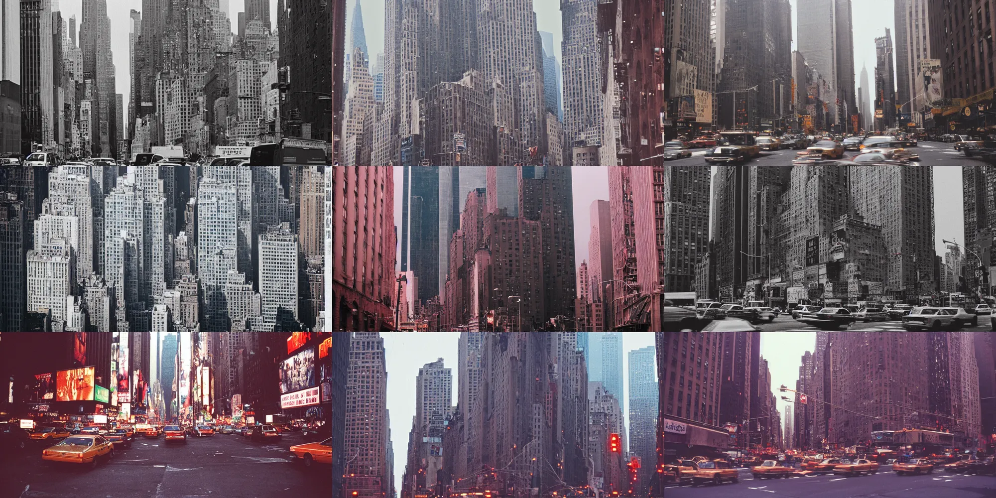 Prompt: new york city melting like wax, cinestill 8 0 0 t, 1 9 8 0 s movie still, film grain