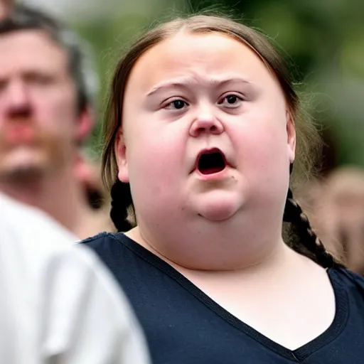 Image similar to fat greta thunberg is angry