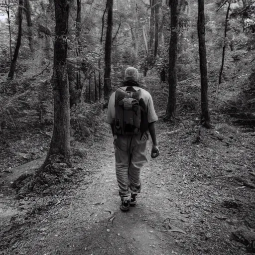 Image similar to photo of scp - 0 9 6, photo shot by tourists, hiking trail, scp - 0 9 6 is a hundred yards away, reduced visibility, overcast, high resolution, shot on nikon d 3 2 0 0