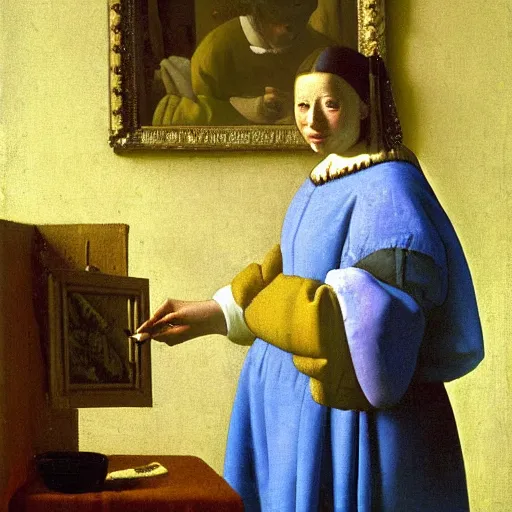 Image similar to cannavacciuolo painted by vermeer