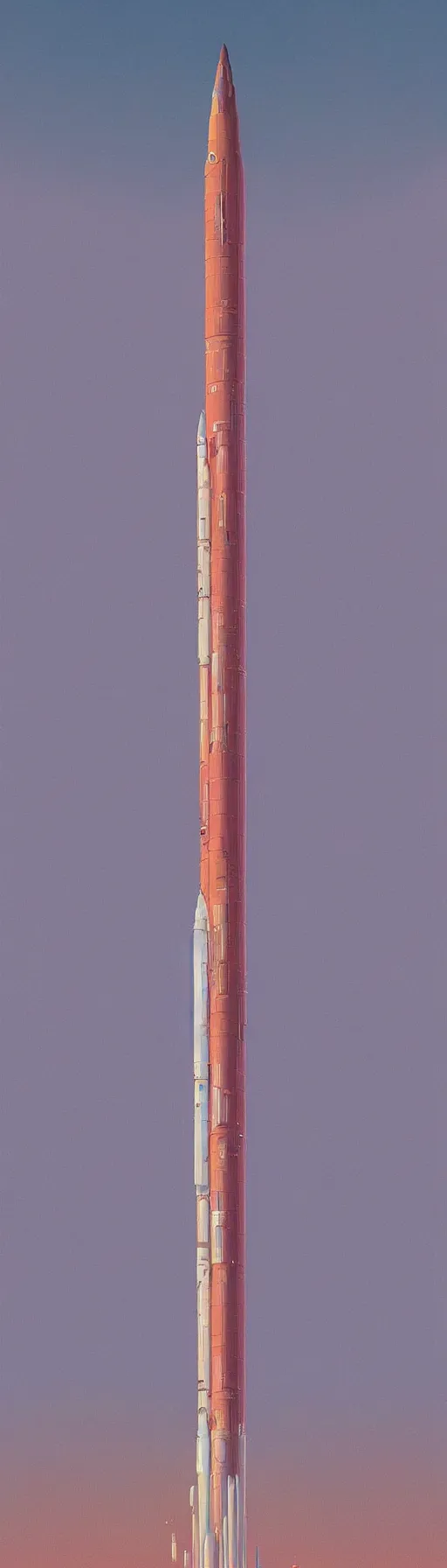 Prompt: an original jean giraud and beeple digital art masterpiece of a giant rocket