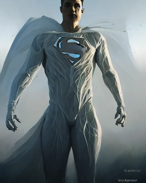 Prompt: white skeleton superman of weed leaves, clear sky, scifi character portrait by greg rutkowski esuthio craig mullins