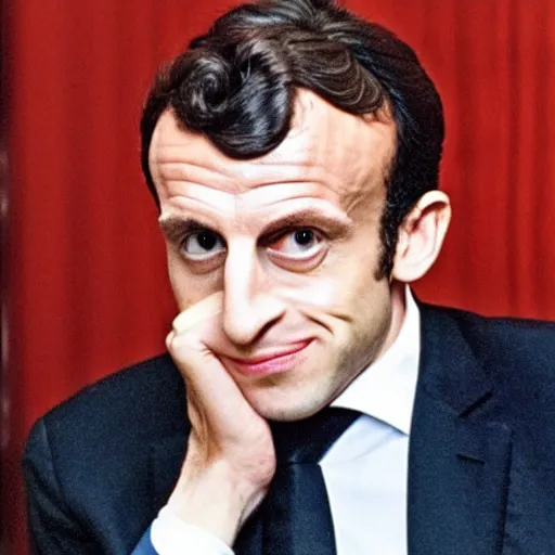 Image similar to Jewish Emmanuel Macron in American Psycho (1999)