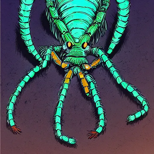 Image similar to centipede and spider mutant animal