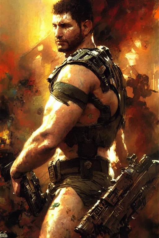 Image similar to chris redfield, painting by gaston bussiere, craig mullins, greg rutkowski, yoji shinkawa