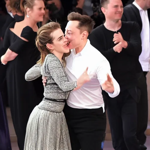 Prompt: elon musk and emma watson dancing together 4k