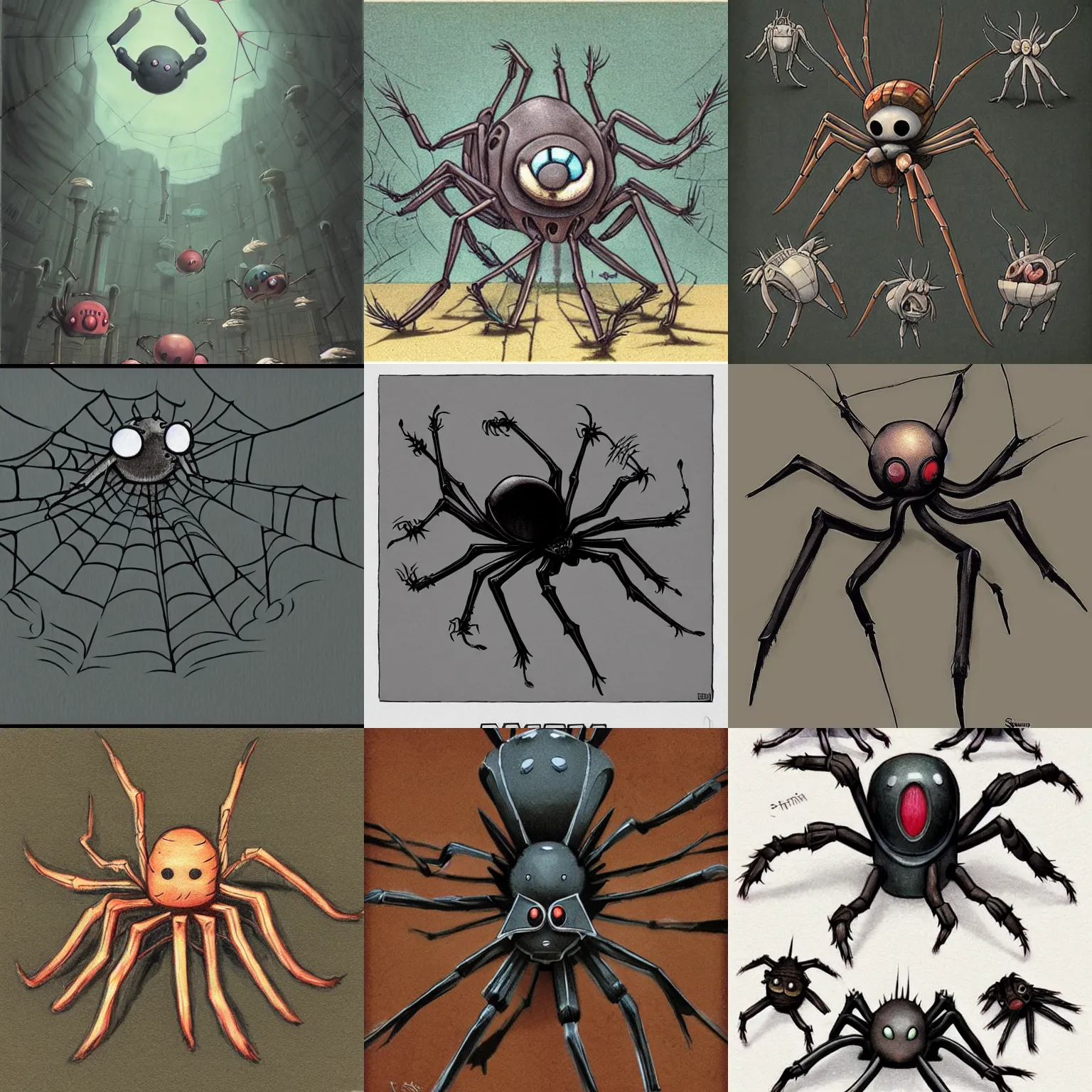 Prompt: spider pokemon by shaun tan, style of john kenn mortensen, style of yoshitaka amano