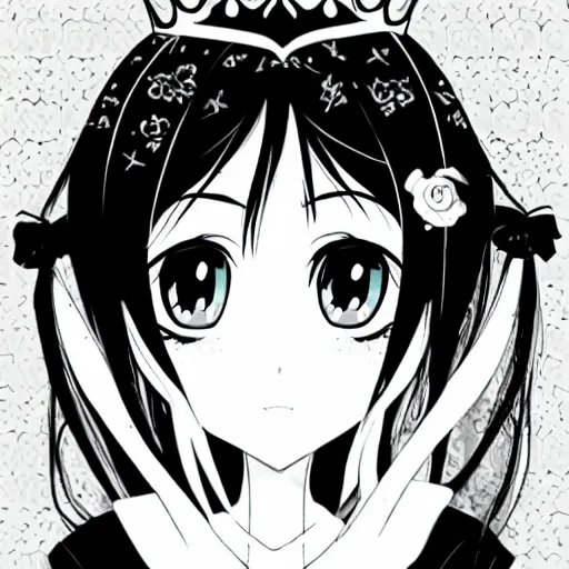 Image similar to anime princess, typography, pretty face