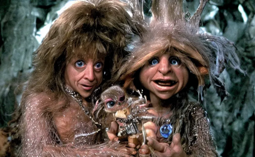 Prompt: a still of pauly shore in the dark crystal ( 1 9 8 2 ),