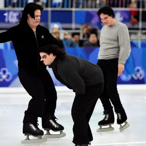 Prompt: glenn danzig ice skating at the olympics