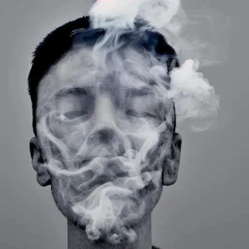 Image similar to man made of smoke in the style of no known artistic, trending nowhere