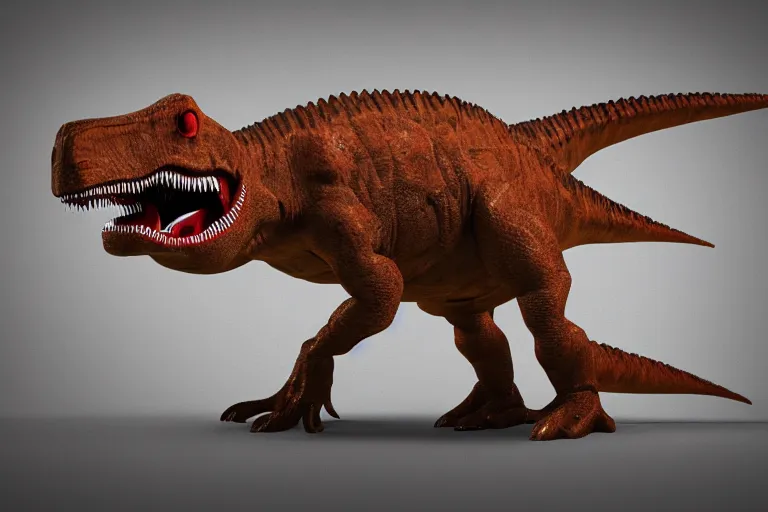 Dracrex Dinosaur On The Run - 3d Render Using Special Shaders That