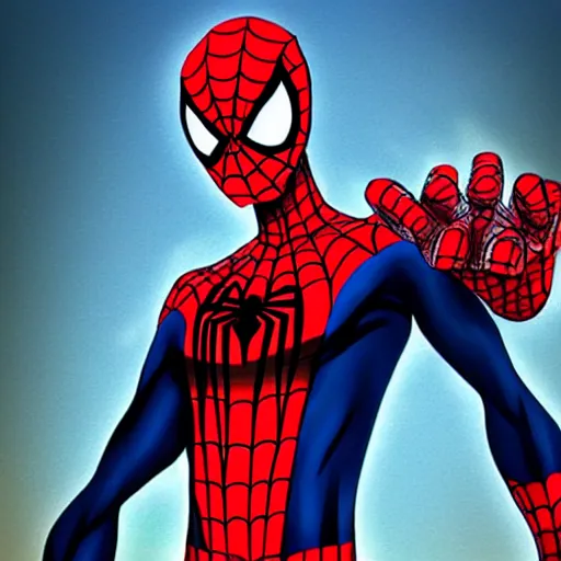 Image similar to spiderman in the style of one piece