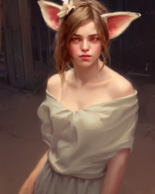 Prompt: a potrait of a girl with fox ears, fine details. night setting. realistic shaded lighting poster by craig mullism, artgerm, jeremy lipkin and michael garmash, unreal engine, radiant light, detailed and intricate environment, digital art, trending on art station