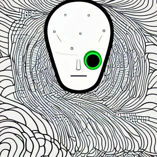 Image similar to paranoid android, line vector Art