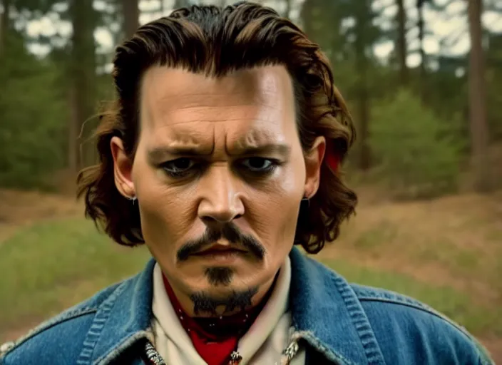 Prompt: film still of johnny depp in stranger things, 8 k