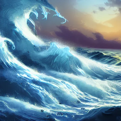 Image similar to digital artwork of a wonderful an big galion, waves. d & d, illustration, realism, trending on artstation