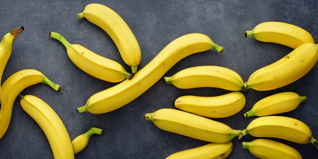 Image similar to a hyperrealistic photo of bananas that have arms with hands and legs with feet