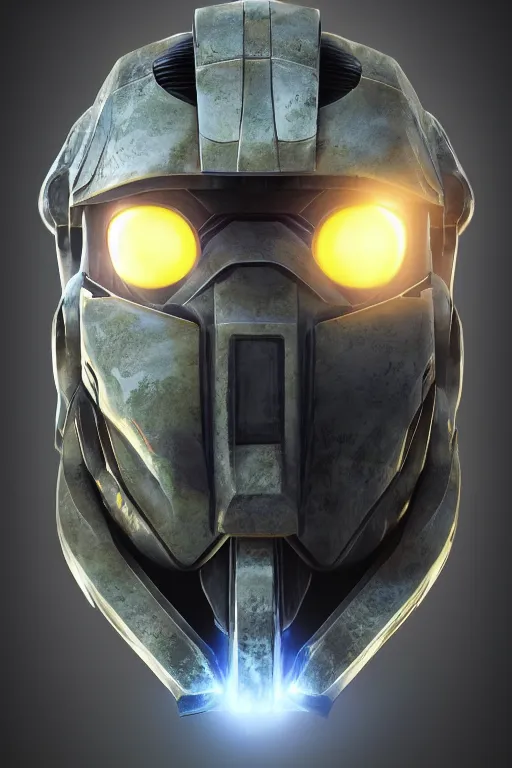 Image similar to robot ninja mask helmet halo master chief radiating a glowing aura global illumination ray tracing hdr fanart arstation by ian pesty and katarzyna da „ bek - chmiel